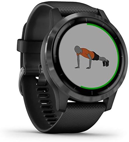 Garmin Vívoactive 4, GPS Smartwatch, Features Music, Body Energy Monitoring, Animated Workouts, Pulse Ox Sensors and More, Black/Slate