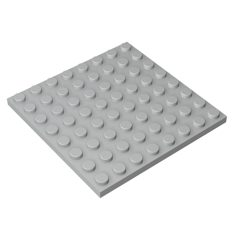 41539 Foundation Plate Plate 8x8 10 Pieces GDS-528 Compatible with Lego Building Blocks Color:Light Bluish Gray — image 1