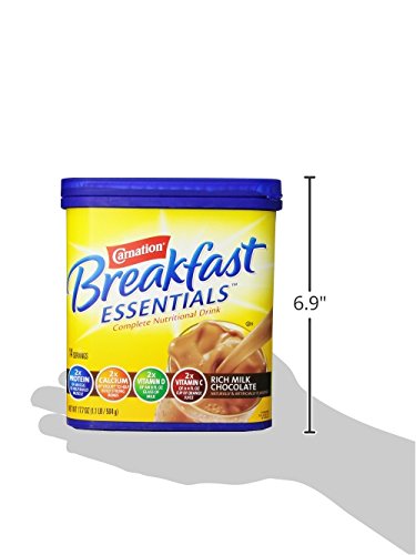 Carnation Breakfast Essentials Powder Drink Mix, Rich Milk Chocolate, 17.7 Ounce Jar (Packaging May Vary) #TOP3