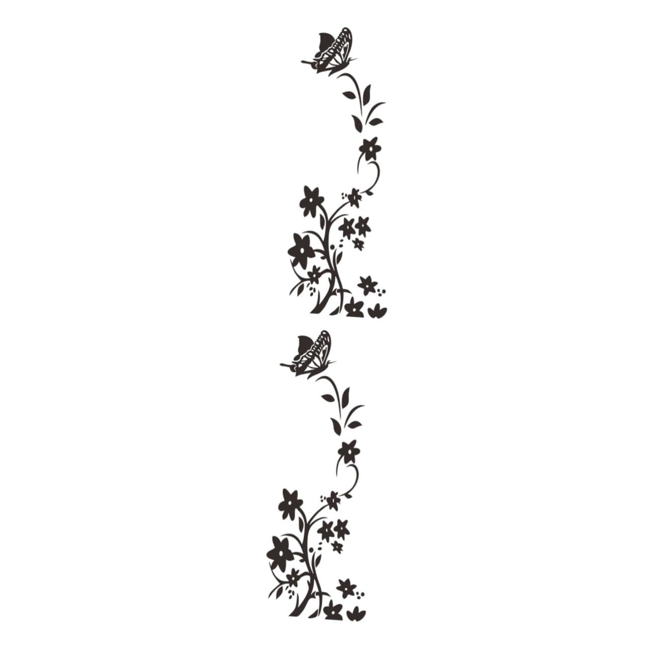 Autocollant mural amovible fleur Uonlytech noir : masquez les défauts de vos murs et frigos