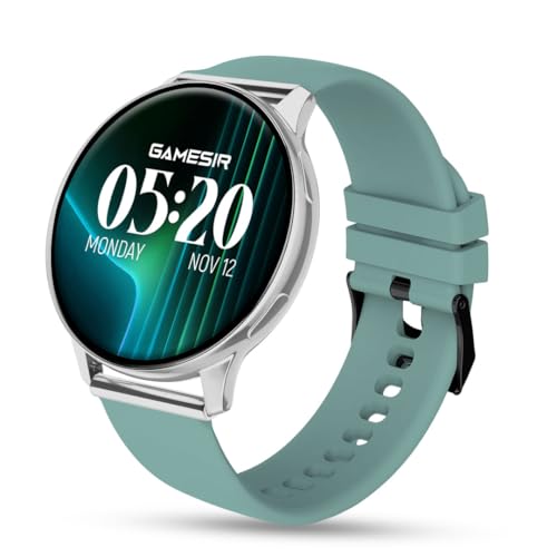 Image of GameSir Active 2 Smartwatch for Men & Women with 1.39 inch HD Round Display, Bluetooth Calling, Heart Rate & SPO₂ Monitor, 100+ Sports Modes, IP67, Long Battery Life for Android & iOS (Light Green)