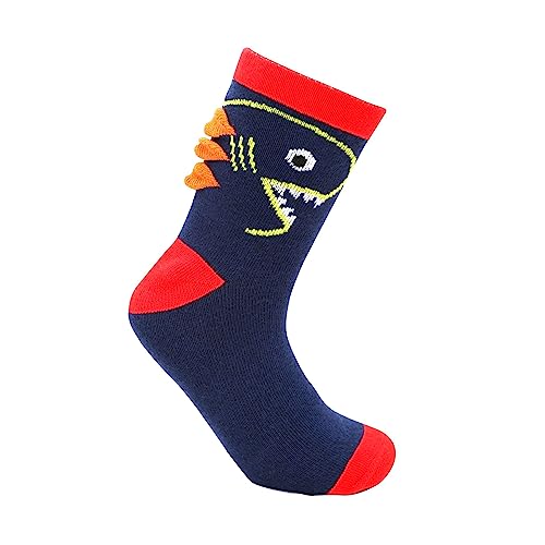 Image of Colourful Socks for Kids, Crew length, Soft Pure Cotton, Lightweight & Breathable, 1 to 9 Years, Pack of 5, Designer socks