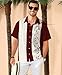 KYKU Button Down Vintage Shirts for Men Bowling Apparel 50s Mens Fashion Short Sleeve Wine Red S