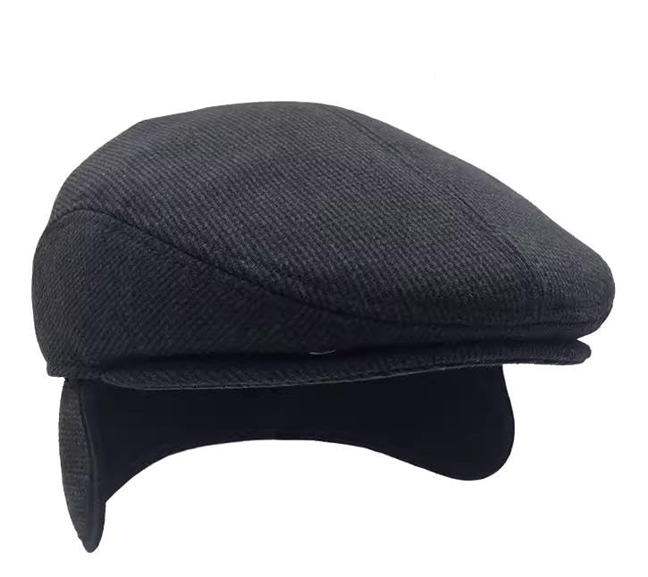 Casquette plate homme anti-vent pour protéger les oreilles sensibles du froid