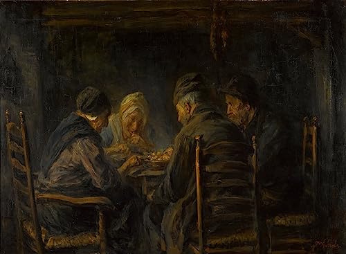 Affiche Les mangeurs de pommes de terre Jozef Israëls toile déco pour mur vide 60x90cm