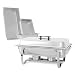 Tiger Chef 8 Quart Full Size Stainless Steel Chafer with Folding Frame and 2 Half Size Chafing Dishes Food Pans and Cool-Touch Plastic Handle on Top