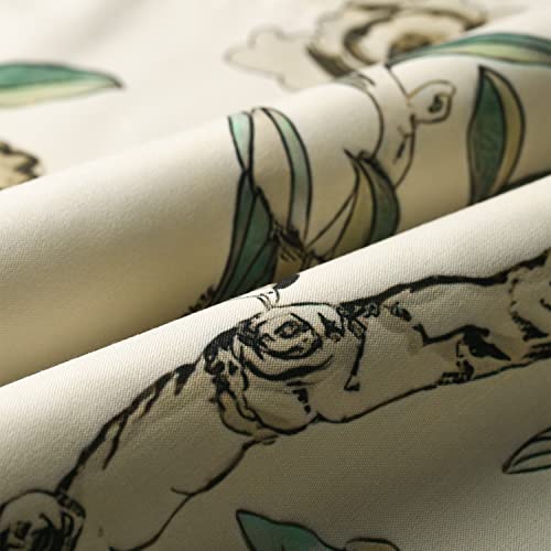 Leeva Flower Botanical Kitchen Valance, Prevent Glare Decorative Solid Window Treatment For Farmhouse, Cafe, Office, Rod Pocket, W52 X L18 Inches #TOP4