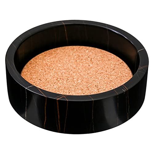 JIMEI Marble Wine Bottle Coaster/Holder - Black - Stone...