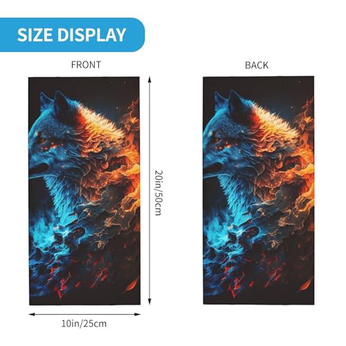 Wolf Fire Burning Flame Cool Neck Gaiter Face Cover Scarf Balaclava Bandana para Mujer Hombre Gaiter Mascara para Motocicleta Ciclismo Esquí Fiesta miniatura 3