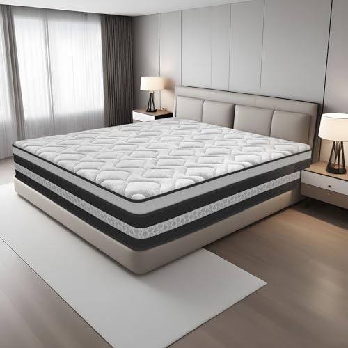 Matelas 160x200 cm, Matelas à Ressorts Ensachés et à Mémoire