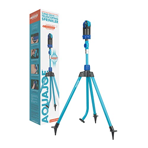 Aqua Joe Aj-6Pstb-Max Hd Sprinkler & Mister W/Metal Tripod Base, 6 Patterns, 4100 Sq. Ft. Coverage, Blue #TOP1