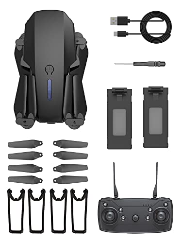 Drone With Camera 720P, Foldable Remote Control Quadcopter With Altitude Hold, Gestures Selfie, One Key Start, 360° Flips, 2 Batteries, Toy Gifts For Boys Girls, Drone For Kids 6-12, E88 #TOP7