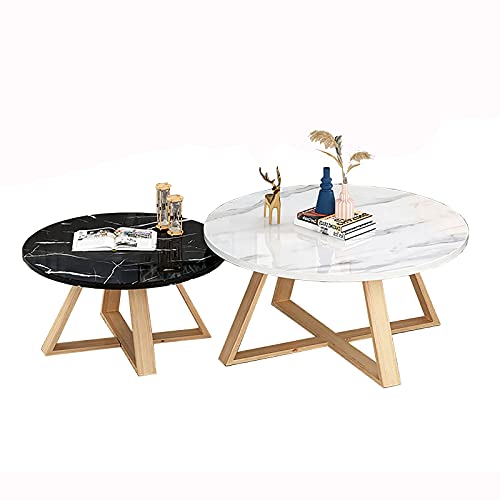 SH-tables Set von 2 Couchtisch, Sofa-Beistelltisch, (MDF +. BECH-Bein) Nisttisch/Cocktail-Tisch for Wohnzimmerbüro (Color : B, Size : 60+80cm) Cover