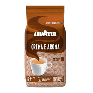 Lavazza Crema E Aroma Whole Bean Coffee Blend, Medium Roast, 1 kg Bag , Balanced medium roast with an intense, earthy flavor and long lasting crema, Non-GMO
