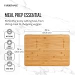 Farberware Extra-Large Wood Cutting Board, Reversible Chopping Board for Kitchen Meal Prep and Serving, Charcuterie Board, 14.17-Inch x 20.08-Inch, Bamboo - Image 4