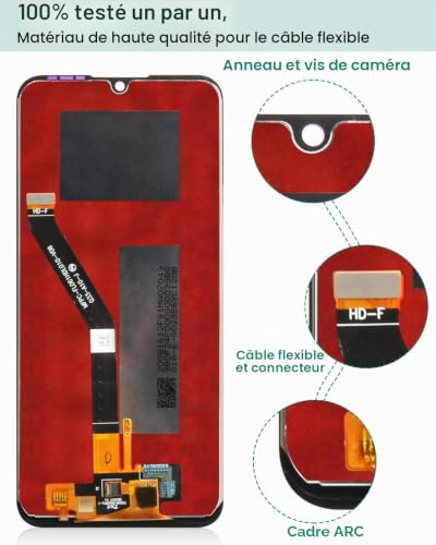 SRJTEK Pour Huawei Y6 2019 (MRD-LX1) LCD Screen Replacement Digitizer Glass Assembly Kits, For Honor 8A LCD Screen Replacement Free Tempered Film, Glue and Tools Black – vue 6