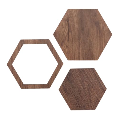 Decoración de pared hexagonal de madera Qury con pegatinas 3D de panal 4