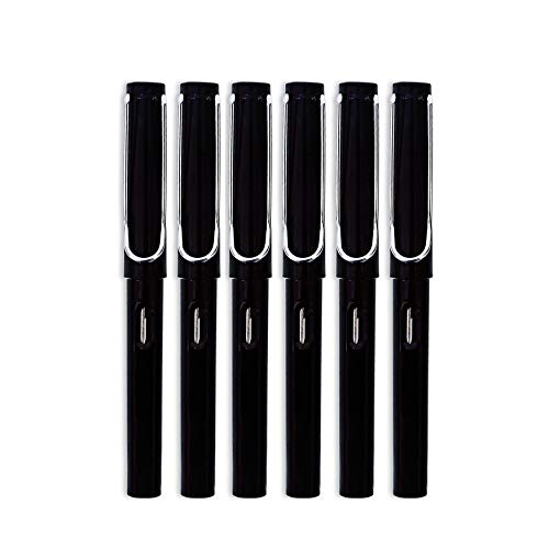 ETCBUYS Black Gel Pen Set - Sleek Slim Barrel Design Smooth Writing Ballpoint Pens - Nice Gift Set For Men & Women, Professional Writers, Office, School, Business, Wedding - 6 Pack Insides