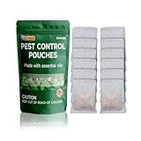 Pest Control Pouches, Rodent Repellent, Peppermint Mouse Repellent, Repel Rodents, Mosquito, Rats, Ant, Roach, Moths & Other Pest, Indoor Mice Repellent - 12 Pouches