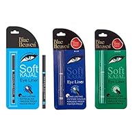 Blue Heaven Combo Of 3 Pcs Soft Kajal (Black), Soft Kajal (Blue) & Soft Kajal (Green) Matte Finish
