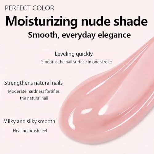 PERFECT COLOR Rubber Base Gel Nail Polish, 15ML Light Cinnamon Builder Gel miniatura 3