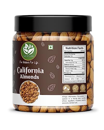 Image of Go Vegan Pure Almond & Cashew - 500gm (250gm*2) kaju badam | Dry Fruit Combo Pack