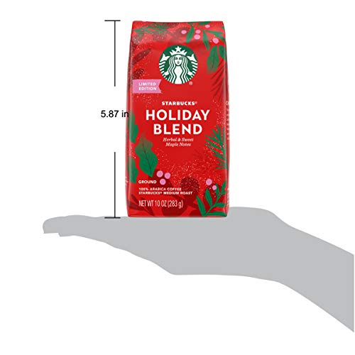 Starbucks Limited Edition Holiday Blend Medium Roast Ground Coffee, 10 oz. Bag (Pack of 2)