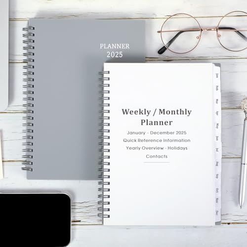 2025 Planner - Jan 2025 - Dec 2025, Planner 2025, 2025 Planner Weekly and Monthly, 6.25" × 8.3", Tabs, Inner Pocket, Strong Twin-Wire Binding, Improving Your Time Management Skill - Thumbnail 2