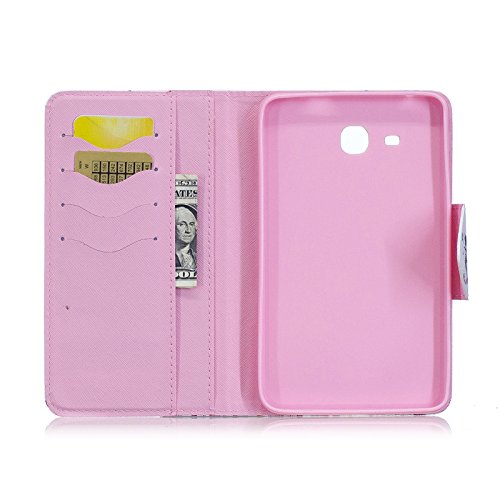 Uucovers For Samsung Galaxy Tab A 7.0 Inch Tablet 2016 Case (Sm-T280/T285) With Auto Wake/Sleep Folio Stand Smart Wallet Slim Lightweight Pu Leather & Soft Tpu Back Shockproof Cover, Girl's Heart #TOP4