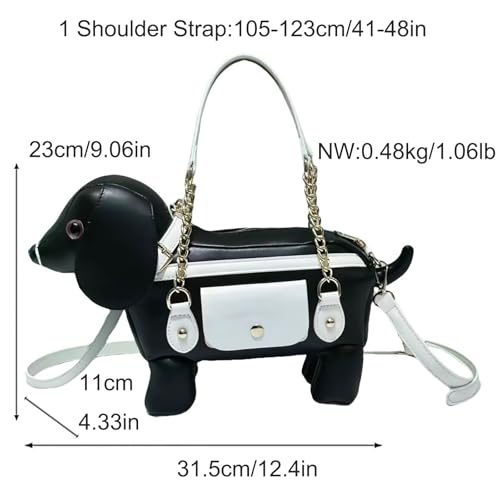 Image of Women PU Leather Unique Novelty Dog Shaped Crossbody Shoulder Bag Handbag Purse