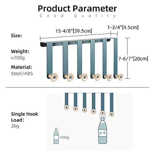 Lambye Over The Door Hook, Door Hooks for Hanging-6 Hooks,Towel Hanger, Over Door Towel Racks for Bathroom,Over Door Hooks for Hanging Clothes /Coats/Hats