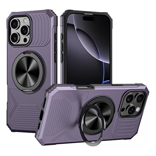 Coque iPhone 13 Pro Max violet foncé en silicone à anneau pour vos déplacements