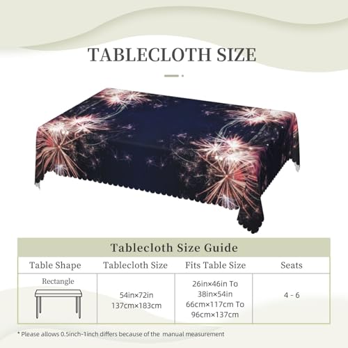 Nappe rectangulaire en tissu feu d'artifice pour buffets et fêtes