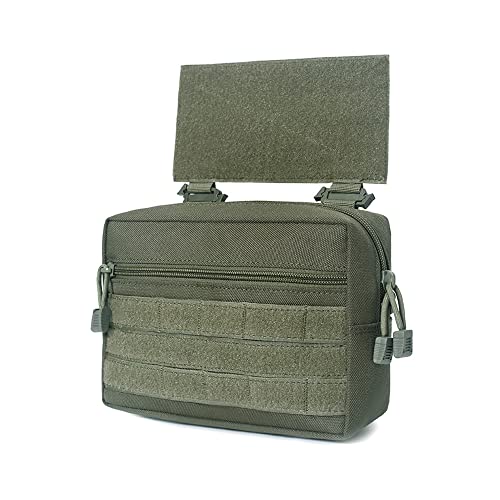 Tactical MOLLE Dump Drop Pouch Sub Abdominal Utility Tool Bag for JPC CPC AVS Vest with Hook and Loop Panel Green