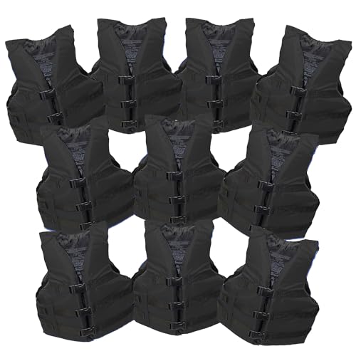 10 Pack Life Jacket Paddle Vest; Coast Guard Approved Type III PFD Life Vest Flotation Device; Jet...