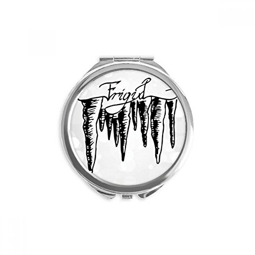 Miroir rond de poche à main motif icicle multicolore format portable 2,6 x 2,4 pouces