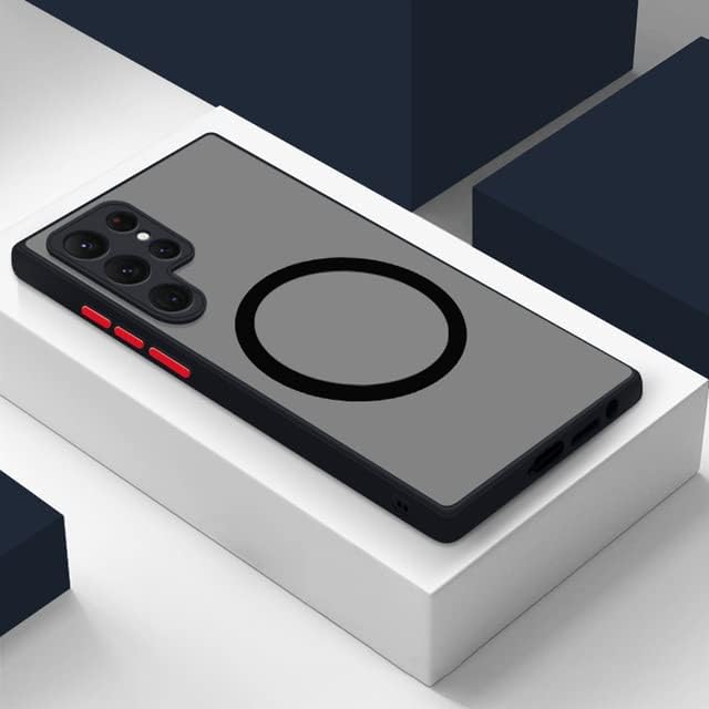 Miniatura 4 de Funda magnética para Galaxy A14 5G compatible con cargador Magsafe inalámbrica, antiarañazos, a prueba de golpes, mate, transparente, protección