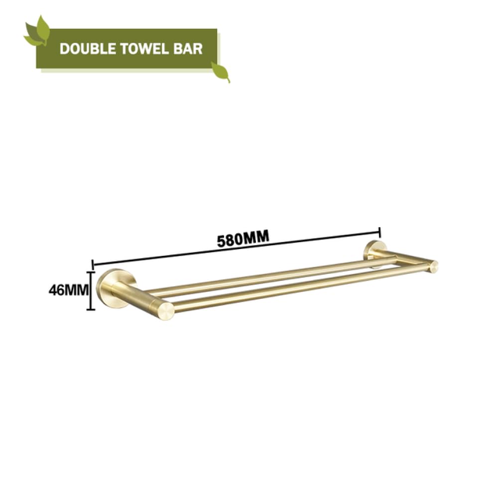 Estante de Montaje en Pared de Oro Cepillado, Accesorios para baño, Soporte de Papel, toallero, Barra, Barra, Gancho para Bata, Accesorios de baño, Barra de Toalla Doble BG