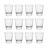 BTGLLAS Heavy Base Shot Glasses, 1.5 oz Sets of Clear Shot Glass (12 Pack), Measuring Cup for Espresso, Liquid, and Wine - Heavy Glass (Glass, 12Pack)