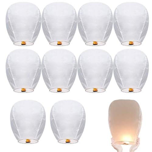 puzzlegame Juego de 10 farolillos de Cielo Chinos, farolillos de Papel ecológicos para Bodas, farolillos Chinos flotantes para liberar en la Memoria