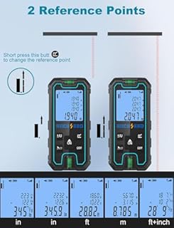 Metro Laser 50M, RockSeed Misuratore di Distanza Laser Portatile, Misurazione Digitale Della Distanza con 2 Livelle a Bolla, Misurazione Della Distanza Misuratore Laser con Conversione UNIT