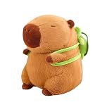 ZcrPrn Capybara Teddy, Capybara Plush, Capybara, Ugly-Cute Turtle Teddy Animal Teddys with Turtle Backpack for Your Family and Friends, Perfect for Home Decoration and Gift Giving (Brown)