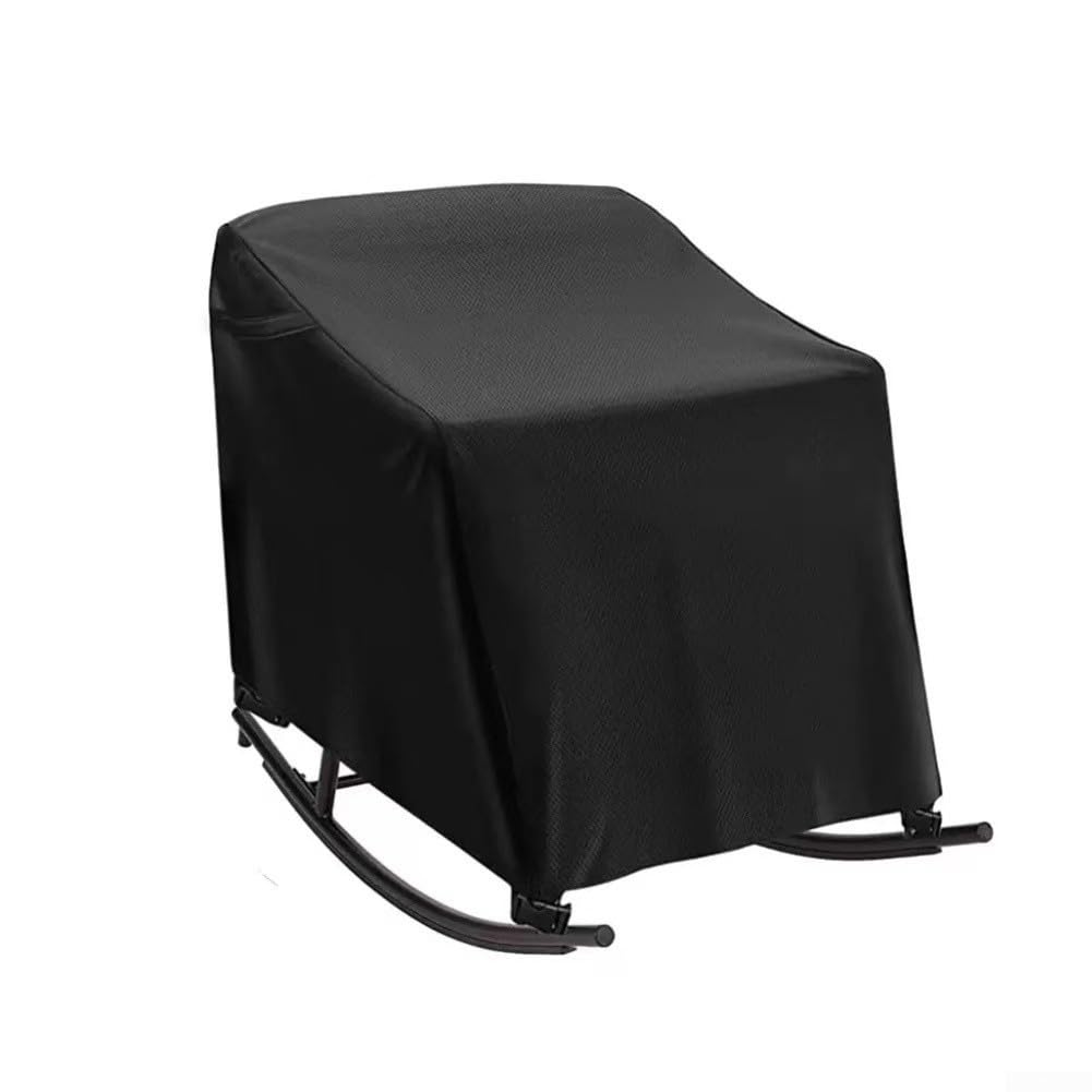 Outdoor For Patio Rocking Chair Cover with Waterproof Backing and Drawstring Hem Providing Secure Fit and Protection from the Elements (black)