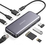 Anker USB C Hub with Ethernet, 8-in-1 Multiport Ethernet Adapter with 4K 60Hz HDMI Port, 85W Power Delivery, 10Gbps USB C and 2 A Data Ports, microSD SD Card Reader, for MacBook Pro/XPS/iPad and More