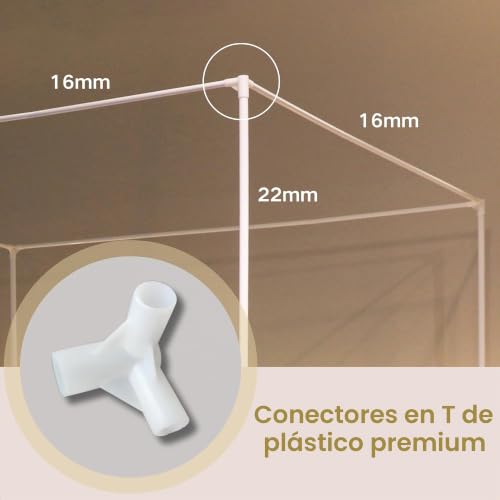 Marco de cama con dosel blanco 100x200 de cuatro postes para estructura de mosquitera individual 3