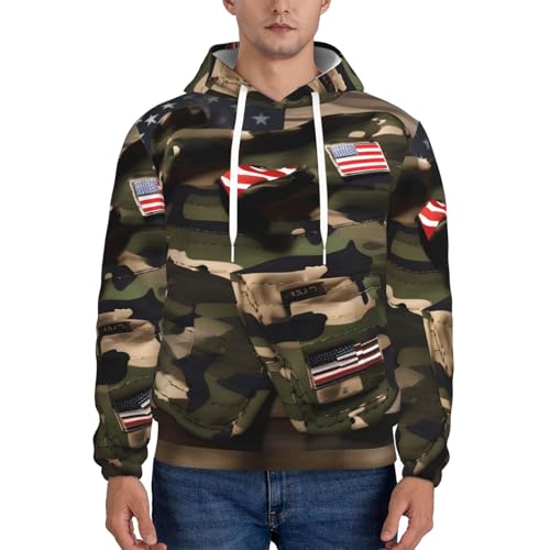 Sweat à capuche décontracté homme EdWal imprimé USA - 2