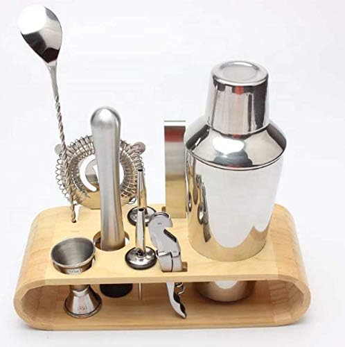 10-Piece Bartender Kit | Cocktail Shaker set with Stand | Perfect Home Bartending Kit | Stainless Steel Bar Tool Kit