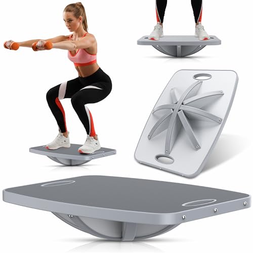 Advanced Wood Balance Board, 360 Degree Rotation and Tilt - Non-Slip 500 lbs Wobble Board for Standing Desk, Physical Therapy and Yoga Practice, Core Strength, Stability for Men, Women, Young and Old