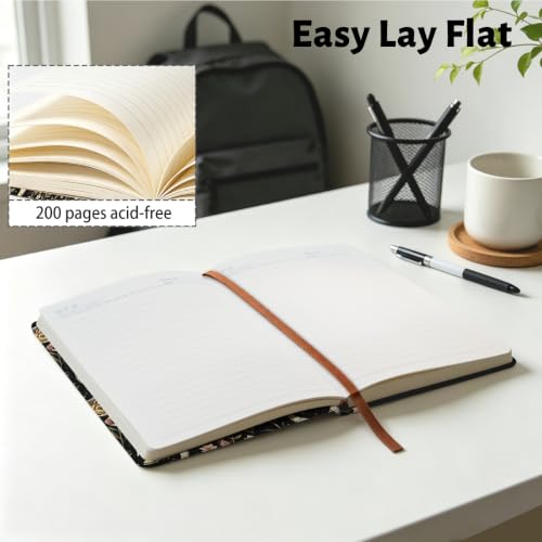 Cuaderno A5 de cuero con hojas rayadas para notas de oficina y hogar 3