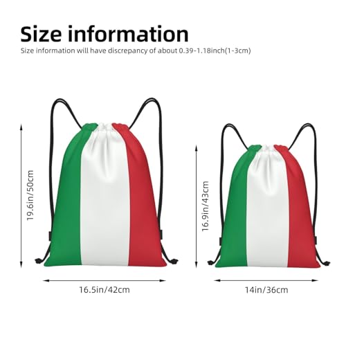 Medium Drawstring Bag - Sport italy flag Print Sackpack for Yoga, Dance, Travel, Hiking - Lightweight Storage4